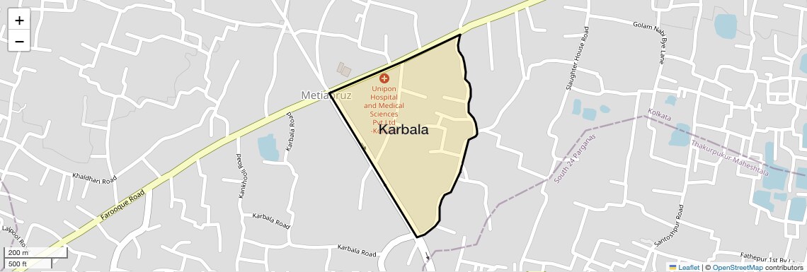 Location Map of Karbala, Kolkata