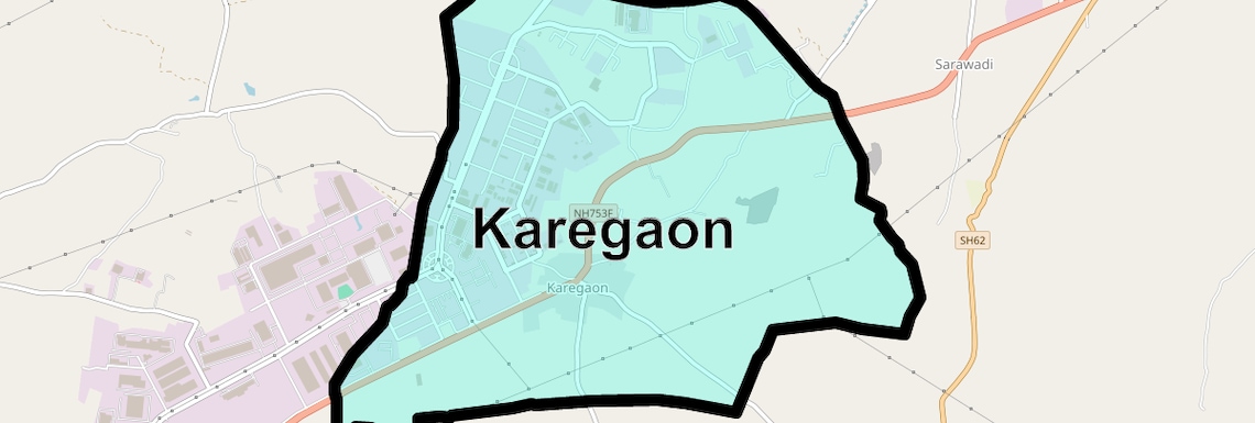 Location Map of Karegaon, Pune