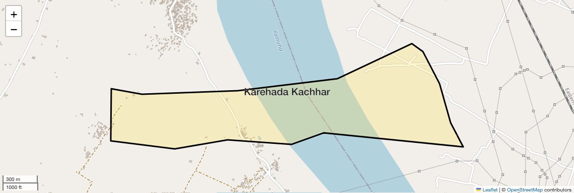 Location Map of Karehada Kachhar, Allahabad