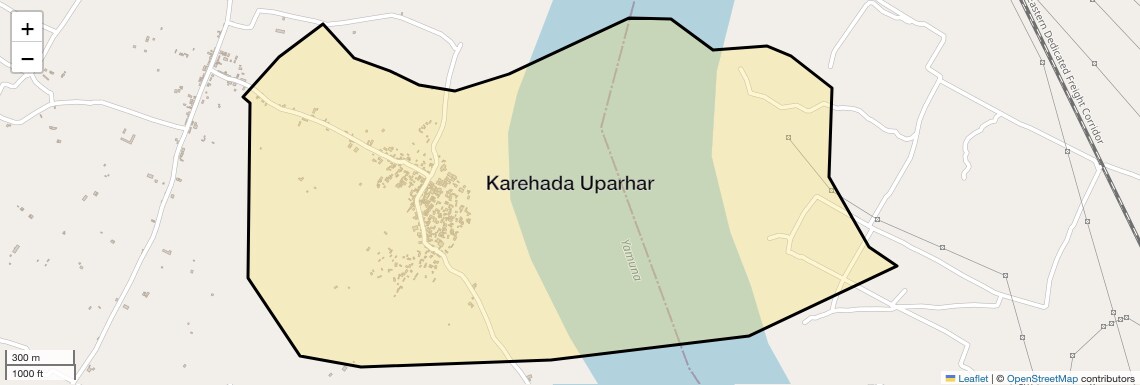 Location Map of Karehada Uparhar, Allahabad