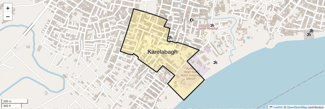 Location Map of Karelabagh, Allahabad
