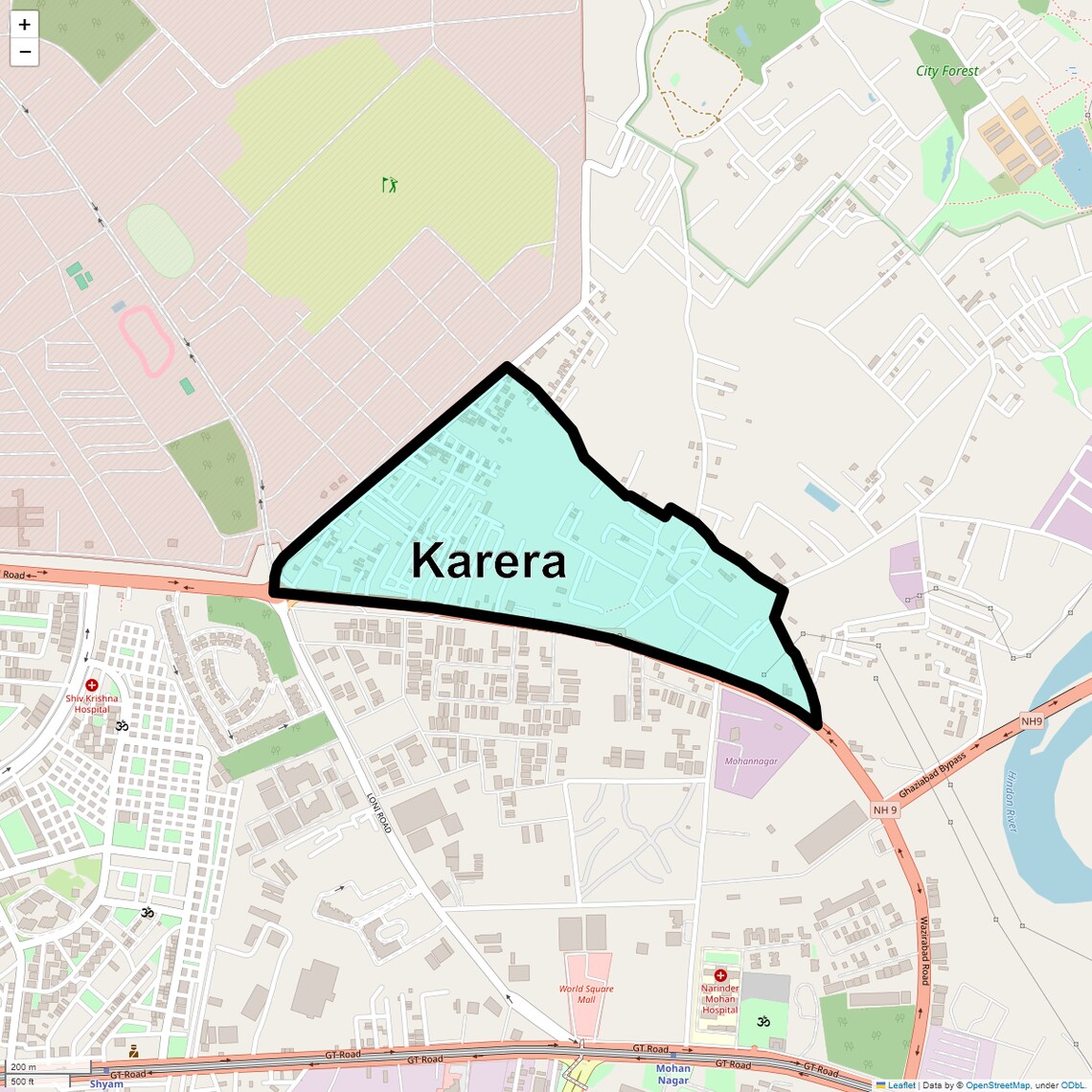 Location Map of Karera, Ghaziabad