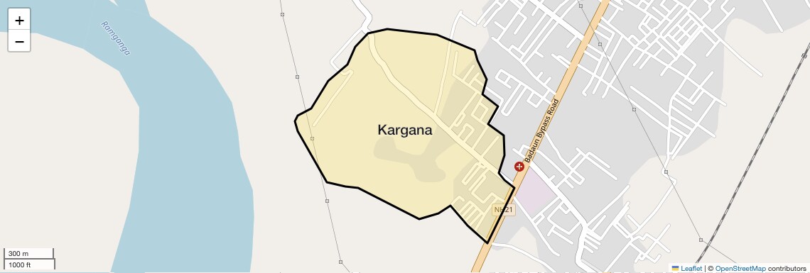 Location Map of Kargana, Bareilly