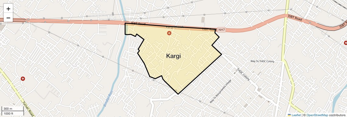 Location Map of Kargi, Dehradun
