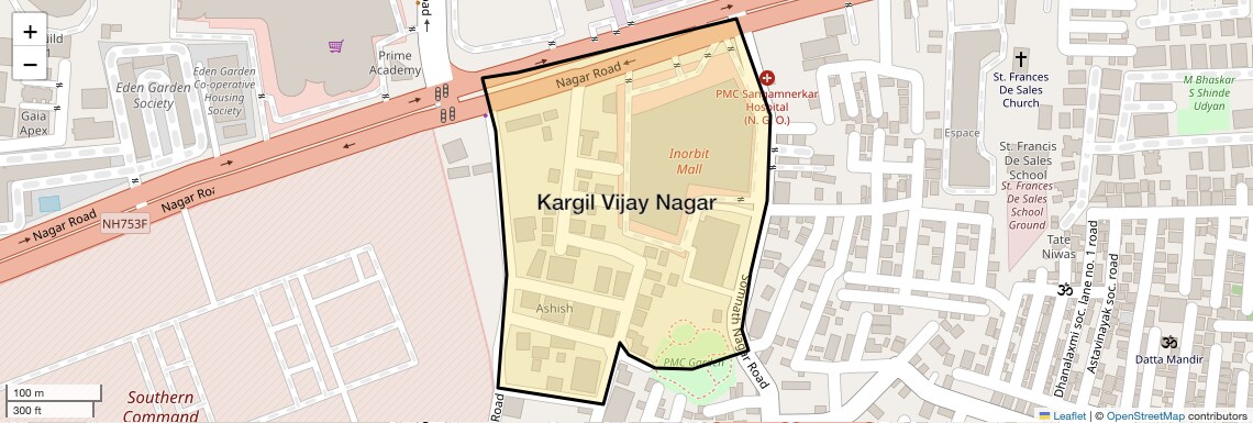 Location Map of Kargil Vijay Nagar, Pune
