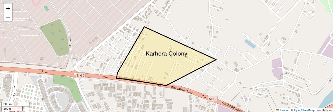 Location Map of Karhera Colony, Ghaziabad