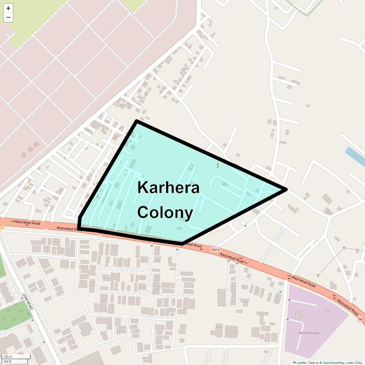 Location Map of Karhera Colony, Ghaziabad