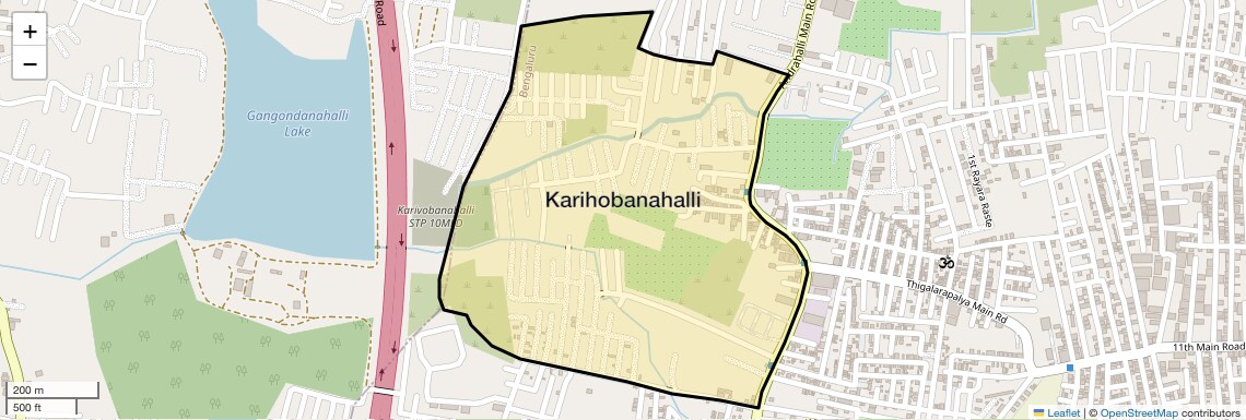 Location Map of Karihobanahalli, Bangalore