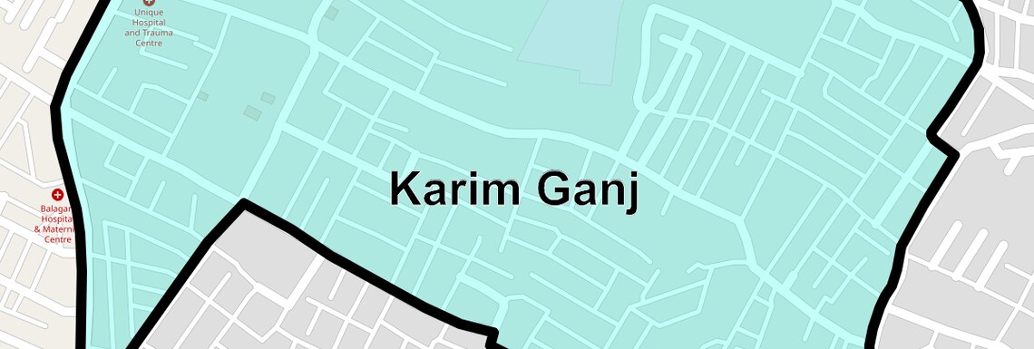 Location Map of Karim Ganj, Lucknow