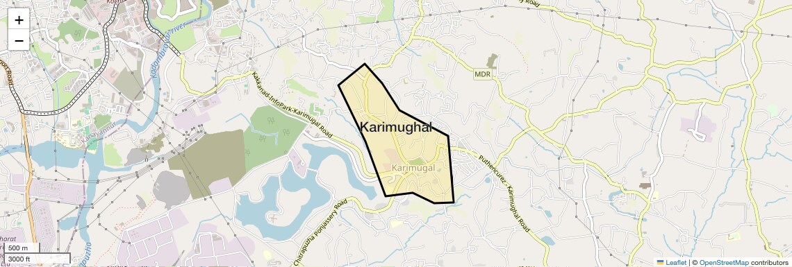 Location Map of Karimughal, Kochi