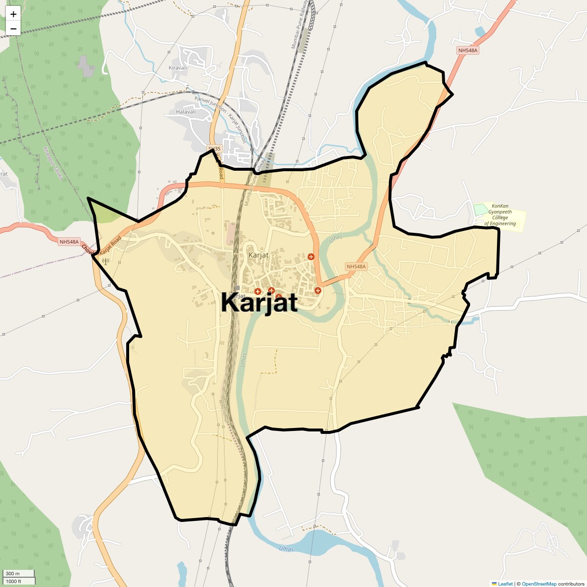 Location Map of Karjat, Navi Mumbai