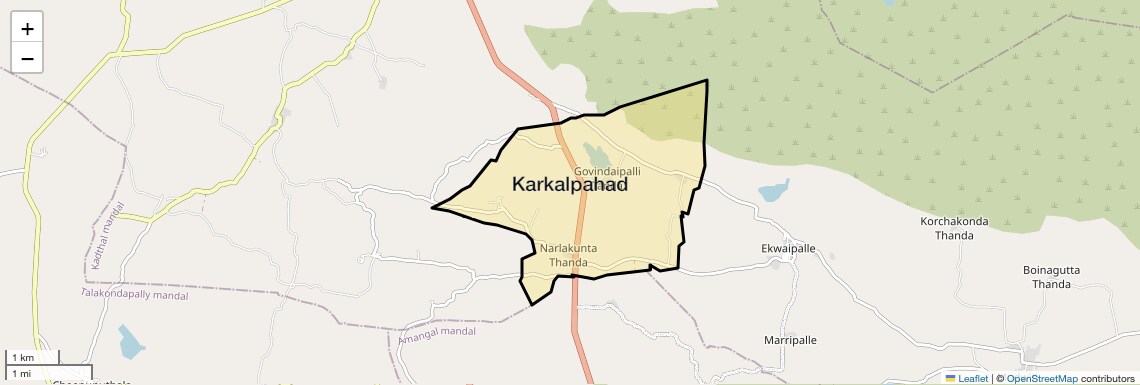 Location Map of Karkalpahad, Hyderabad