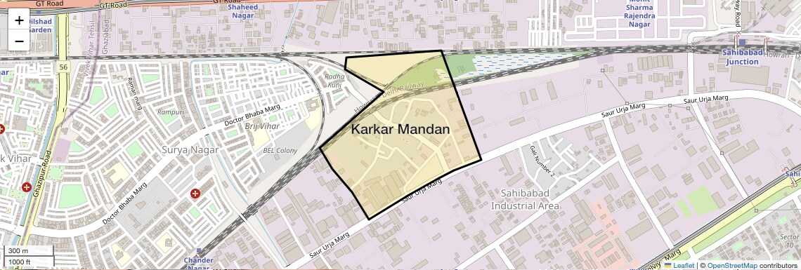 Location Map of Karkar Mandan, Ghaziabad
