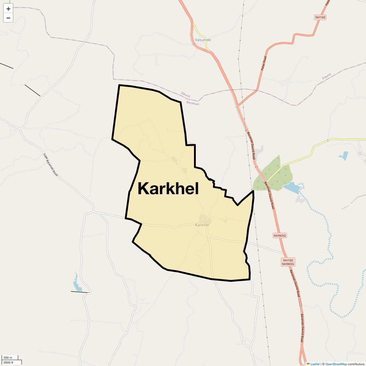Location Map of Karkhel, Pune