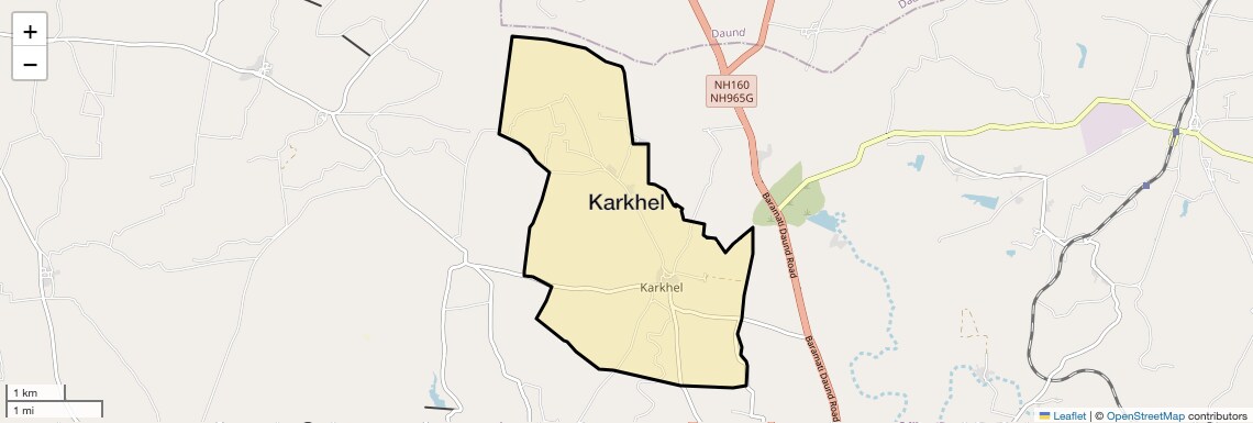 Location Map of Karkhel, Pune