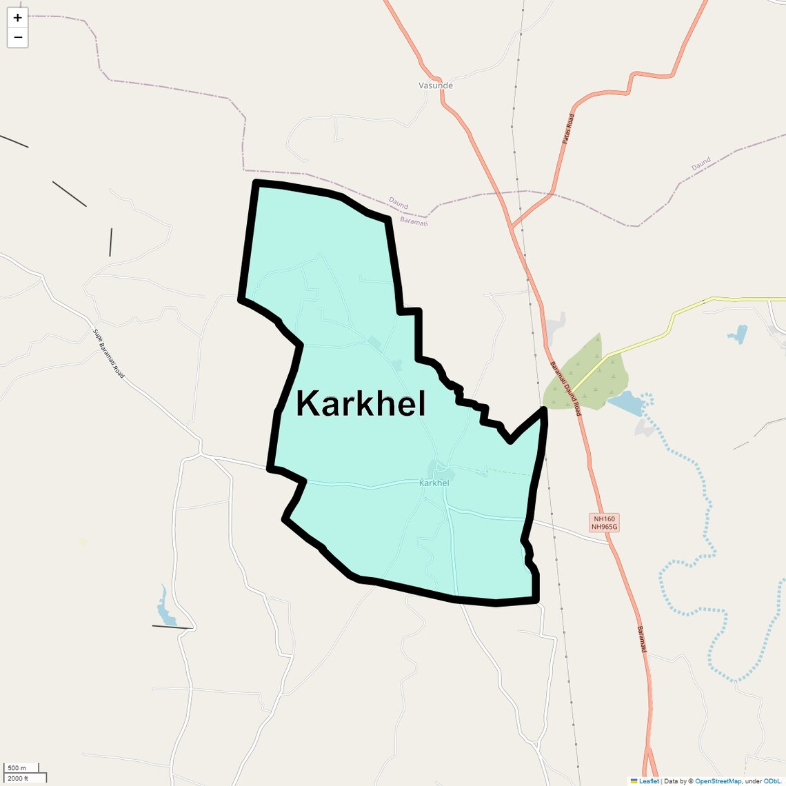 Location Map of Karkhel, Pune