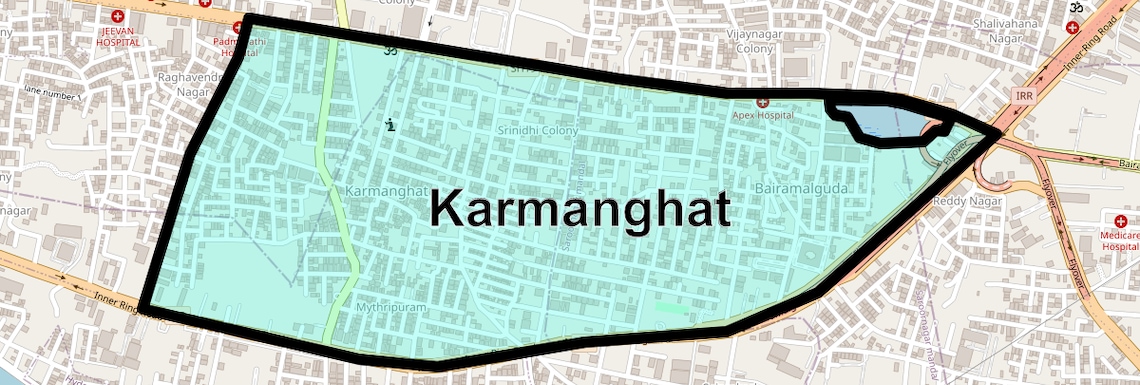 Location Map of Karmanghat, Hyderabad