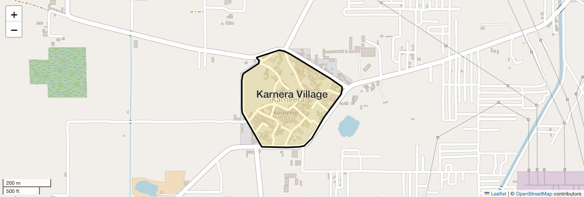 Location Map of Karnera Village, Faridabad