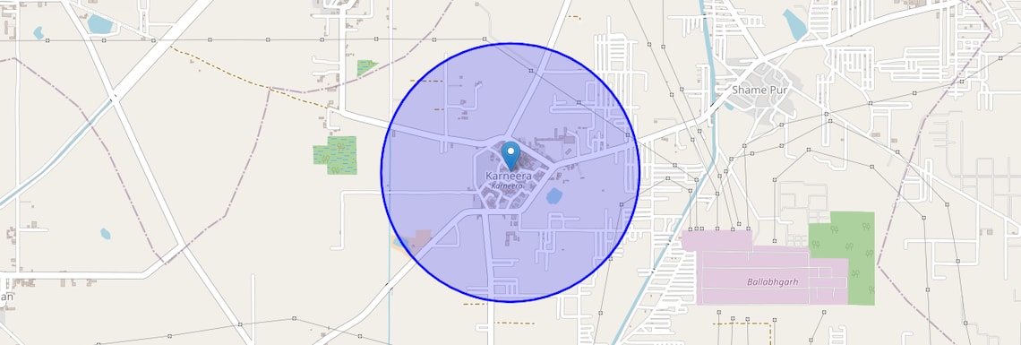 Location Map of Karnera Village, Faridabad