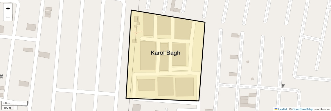 Location Map of Karol Bagh, Indore