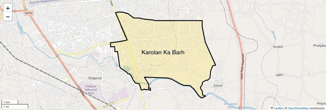 Location Map of Karolan Ka Barh, Jaipur