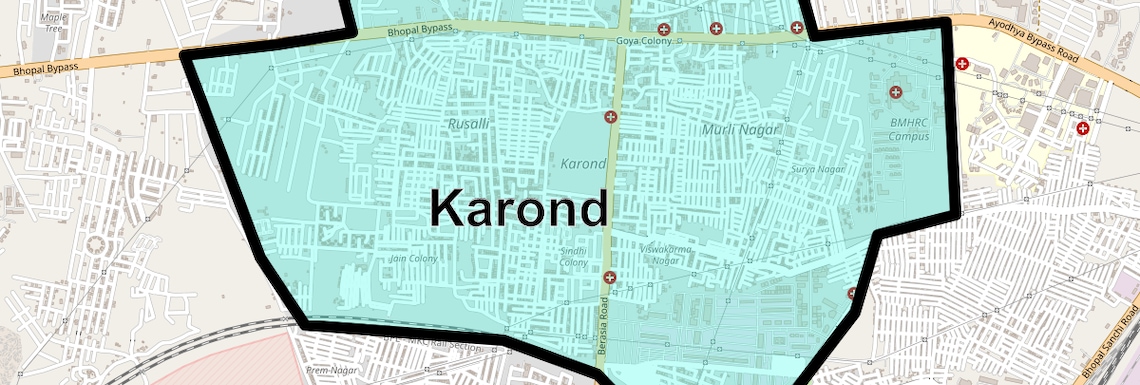 Location Map of Karond, Bhopal
