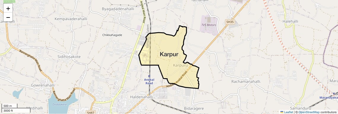 Location Map of Karpur, Bangalore