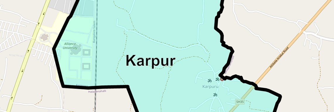 Location Map of Karpur, Bangalore