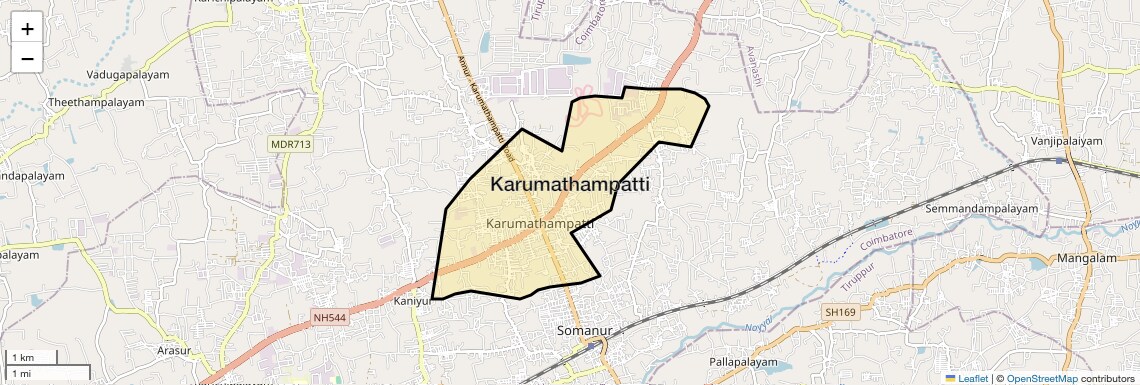 Location Map of Karumathampatti, Coimbatore