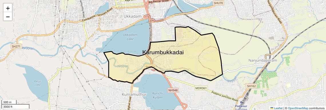 Location Map of Karumbukkadai, Coimbatore