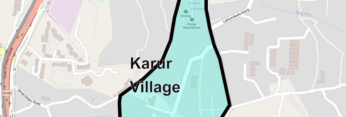 Location Map of Karur Village, Mumbai