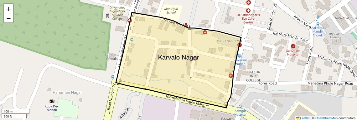 Location Map of Karvalo Nagar, Thane