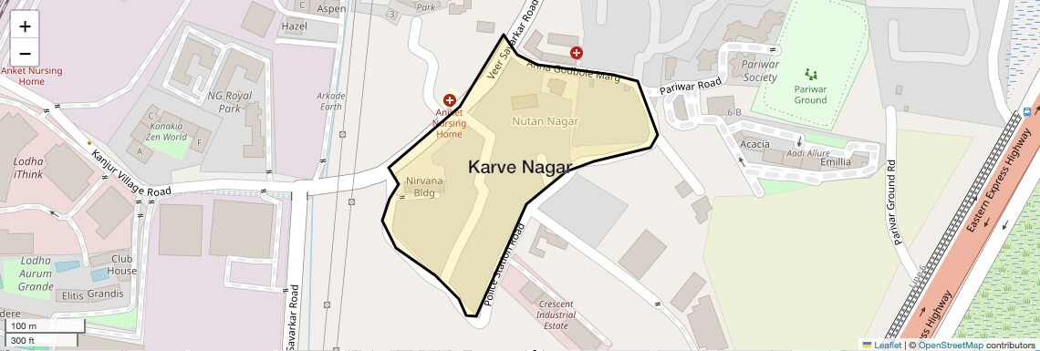 Location Map of Karve Nagar, Mumbai