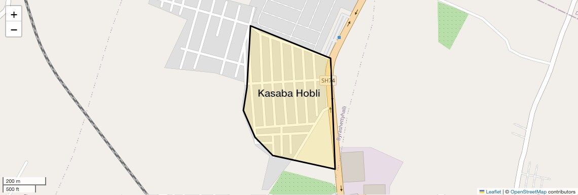 Location Map of Kasaba Hobli, Bangalore
