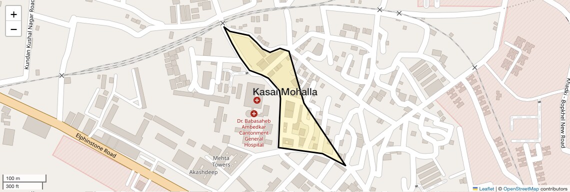 Location Map of Kasai Mohalla, Pune