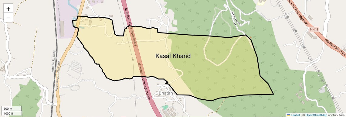 Location Map of Kasal Khand, Navi Mumbai