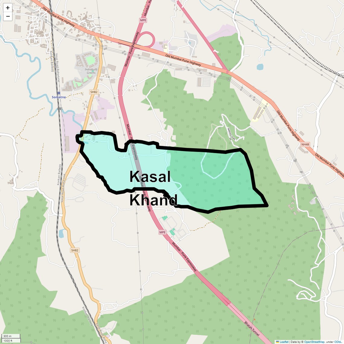 Location Map of Kasal Khand, Navi Mumbai