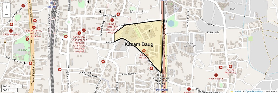 Location Map of Kasam Baug, Mumbai