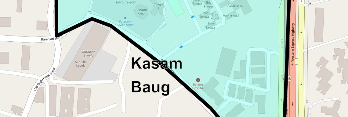 Location Map of Kasam Baug, Mumbai