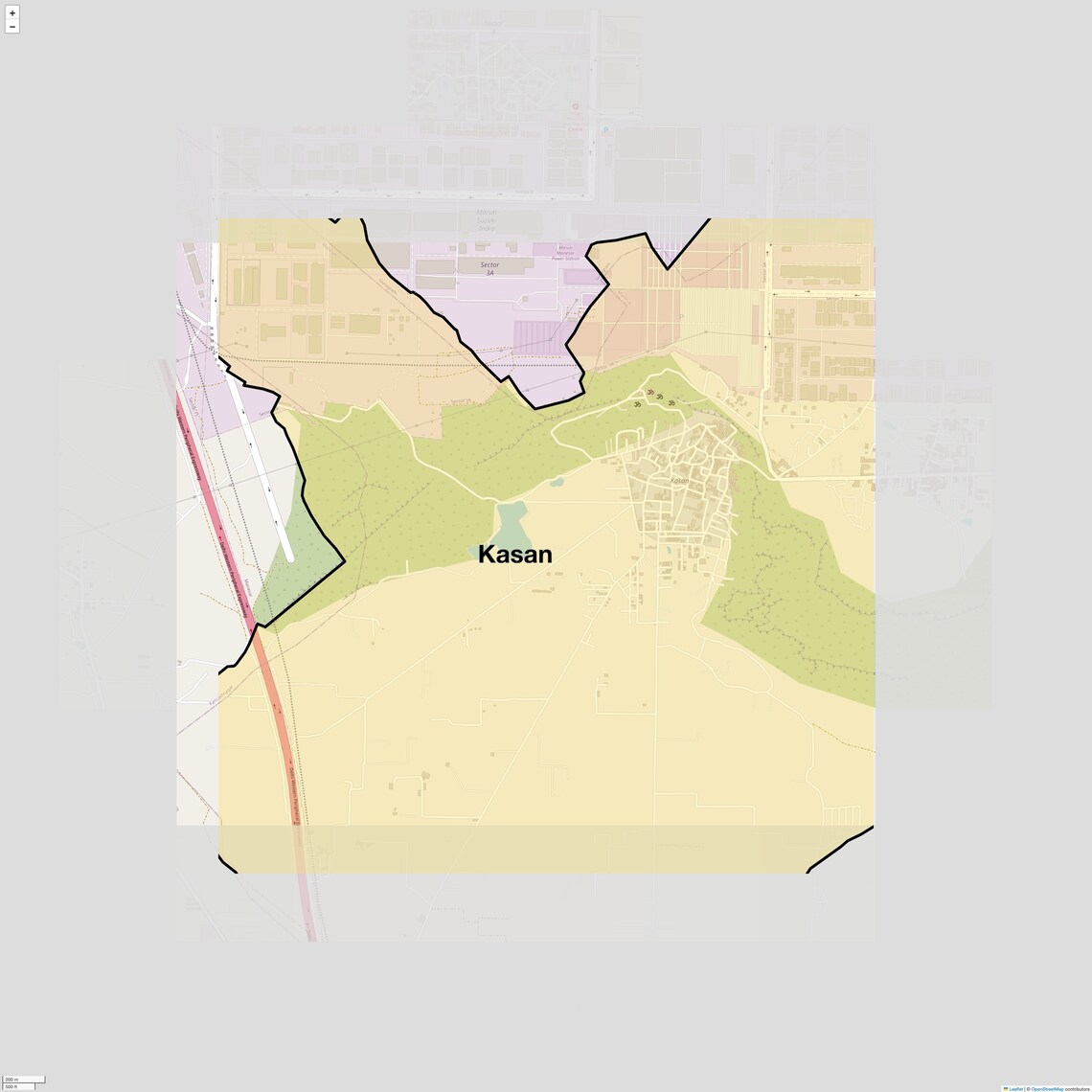 Location Map of Kasan, Gurgaon