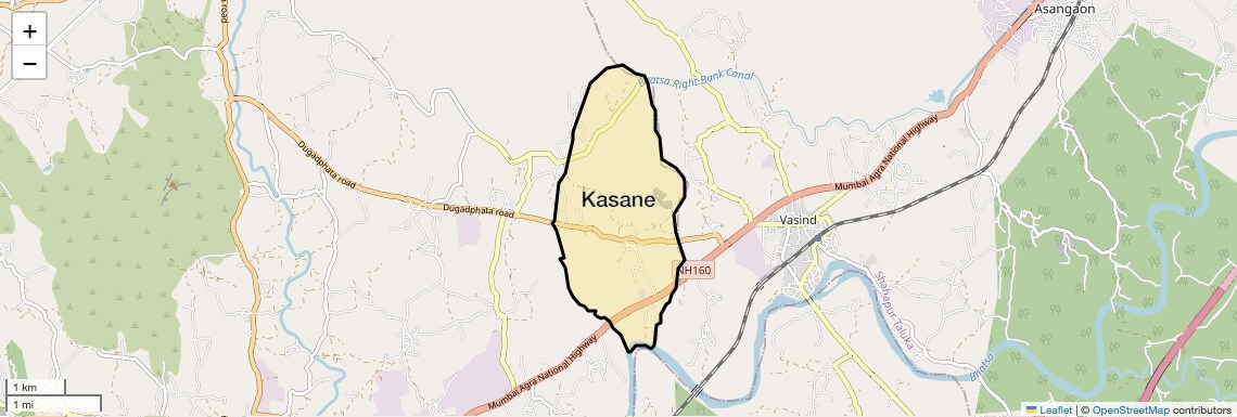 Location Map of Kasane, Thane