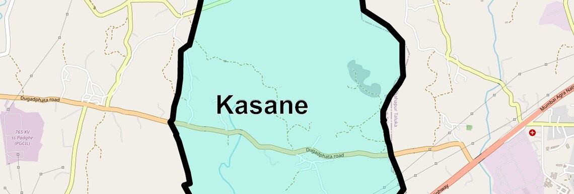 Location Map of Kasane, Thane