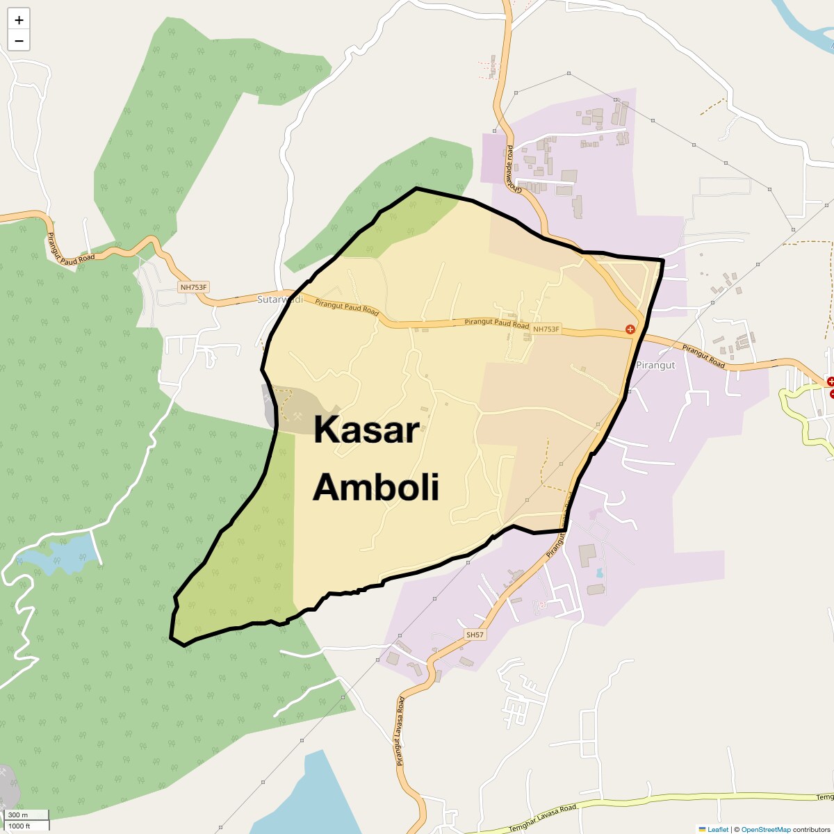 Location Map of Kasar Amboli, Pune