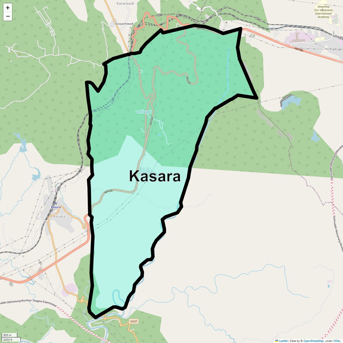 Location Map of Kasara, Thane