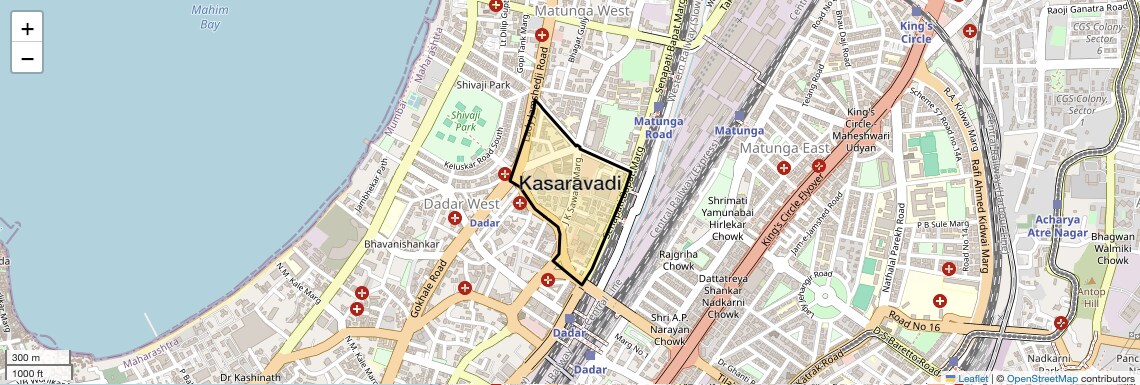 Location Map of Kasaravadi, Mumbai