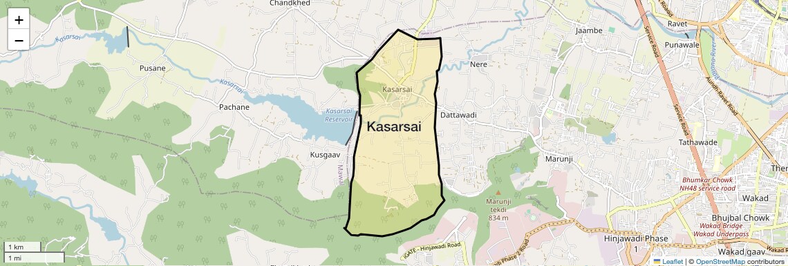 Location Map of Kasarsai, Pune
