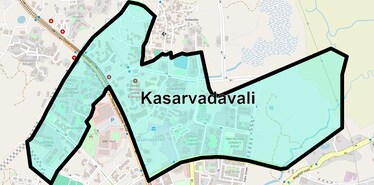 Location Map of Kasarvadavali, Thane