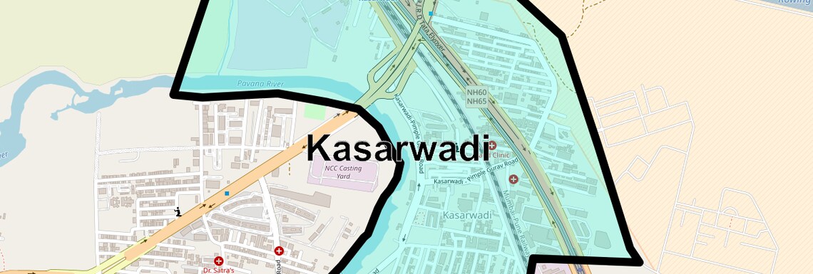 Location Map of Kasarwadi, Pune