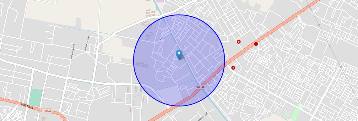 Location Map of Kaserukhera, Meerut