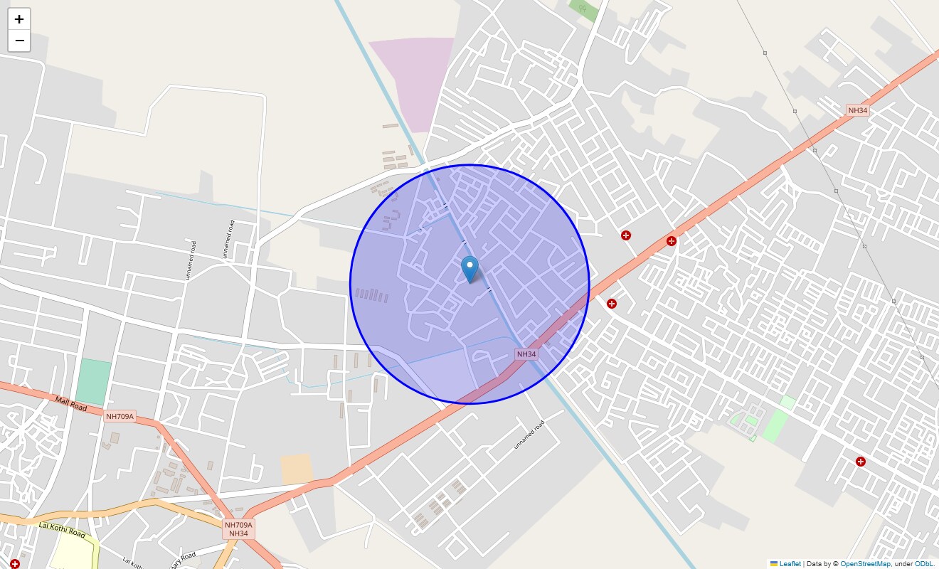 Location Map of Kaserukhera, Meerut